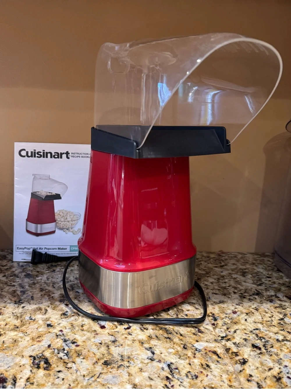 Cuisinart Red and Silver Hot Air Easy Popcorn 🍿 Maker CPM-150 Clean/ Fun
